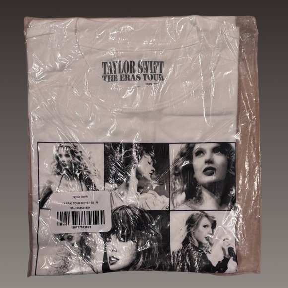 NWT TAYLOR SWIFT | THE ERAS TOUR WHITE T-SHIRT M & Lg - Picture 2 of 2